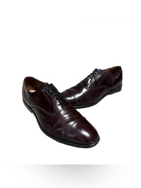 Allen Edmonds Park Avenue Cap Toe Men's Oxford Shoes Burgundy Leather Size 11 C